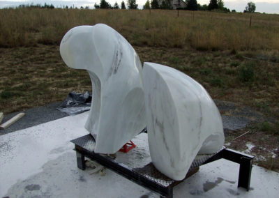 3+-ton marble sculpture titled Animas