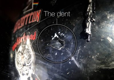 One of several photos of my world-famous sculpture, Skully, a.k.a. Death laughs at us all, created in 2023.