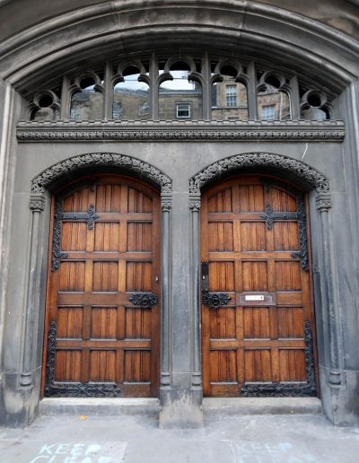 Church doors, Edinburgh, Scotland, Sep 2022